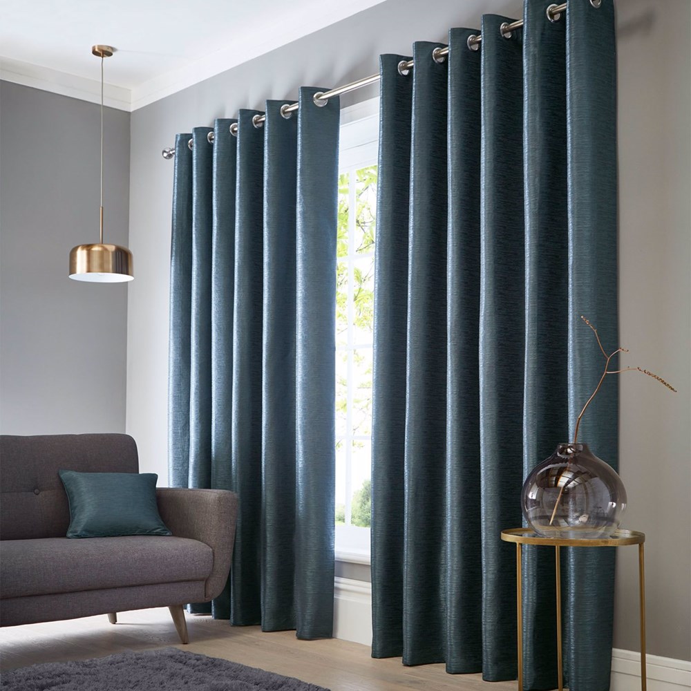 Catalonia jacquard Curtains By Clarke And Clarke in Ocean Blue